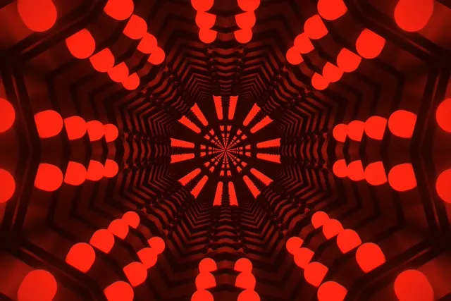 Red Neon Tunnel Kaleidoscope 3:2 60fps VJ Screensaver